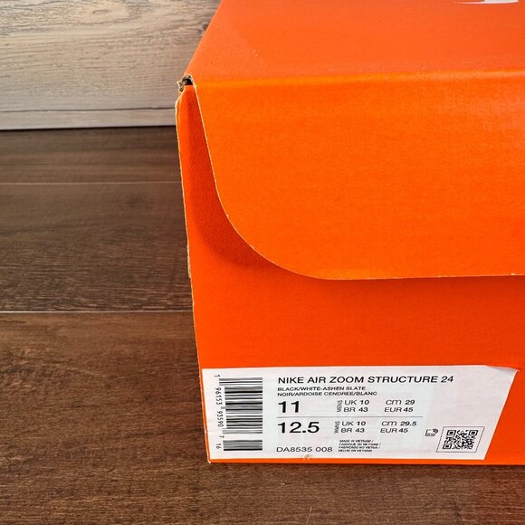 Nike Air Zoom Structure 24 Mens Size 11 Black Ashen Slate White DA8535 008 - Picture 9 of 9